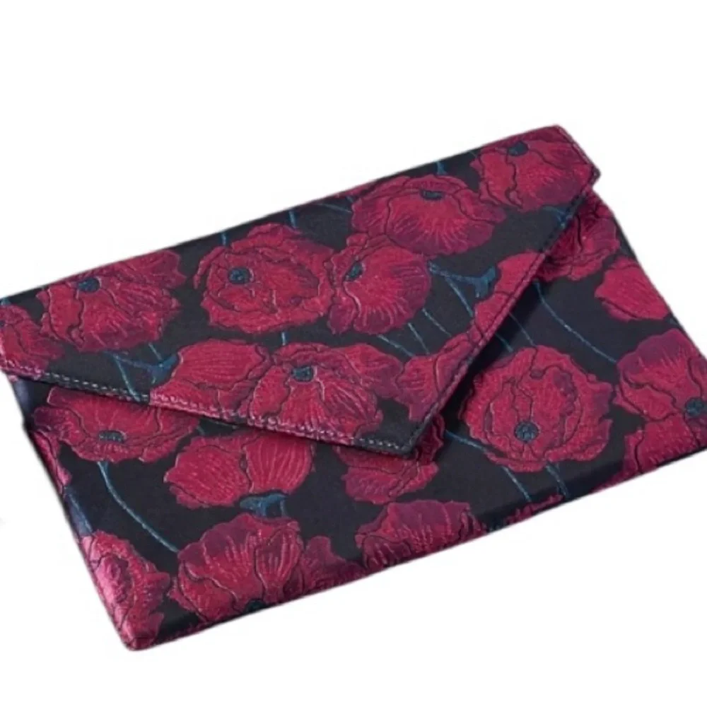 Anthropologie Monserat Floral Poppy Envelope Clutch